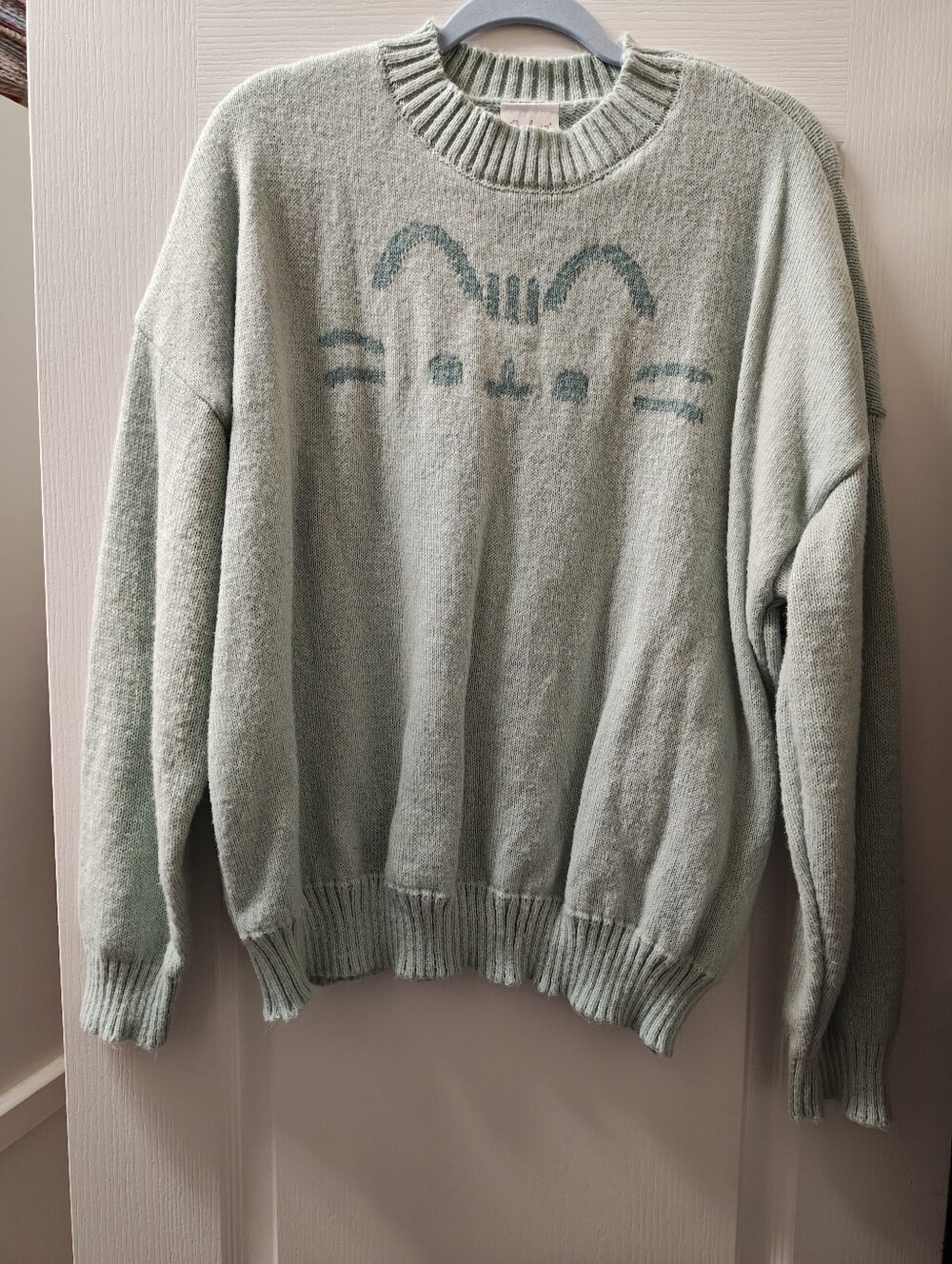 Pusheen Mint Green Ribbed Knit Sweater